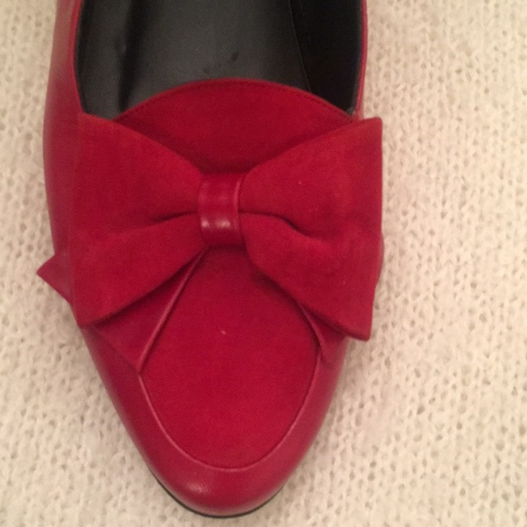 Red leather Italian flats - Picture 5 of 6